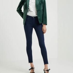 FRAME Denim Le High Skinny Navy Dark Blue Indigo Wash Raw Hem Jeans sz 26